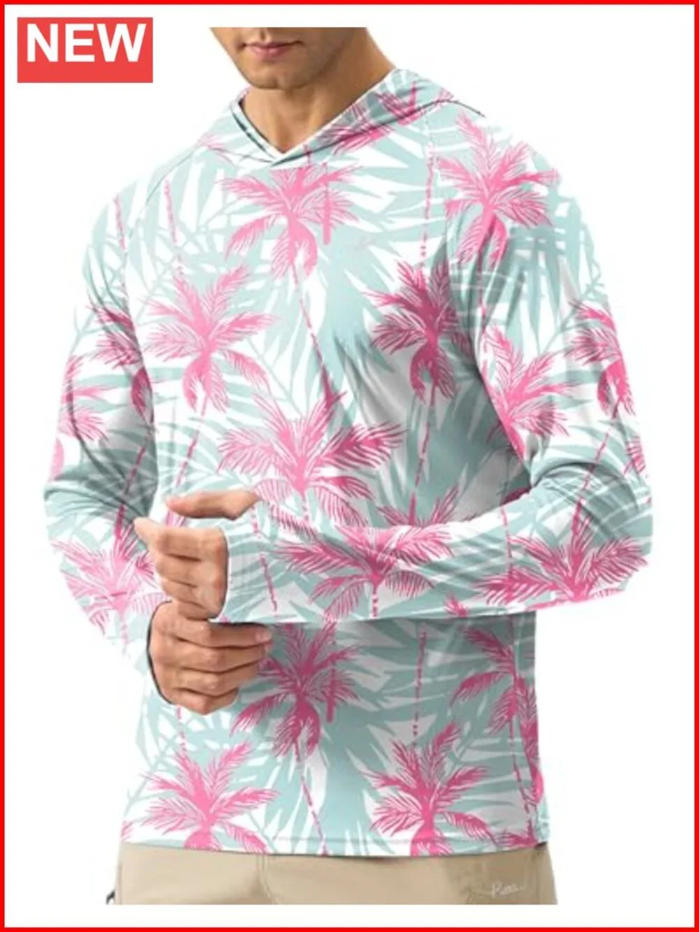 Men's UPF 50+ Sun Protection Hoodie Long Sleeve Rash Guard Shirt for Fishing